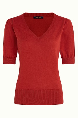 Agnes V Puff Top Cottonclub Sienna Red