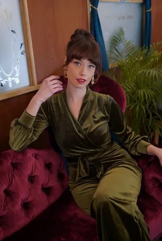 Emmylou Jumpsuit Steam Velvet Olive