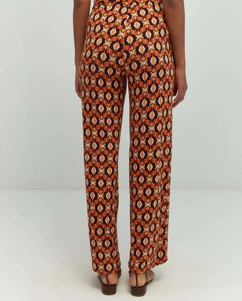 Straight Fit Trousers With Belt Orange