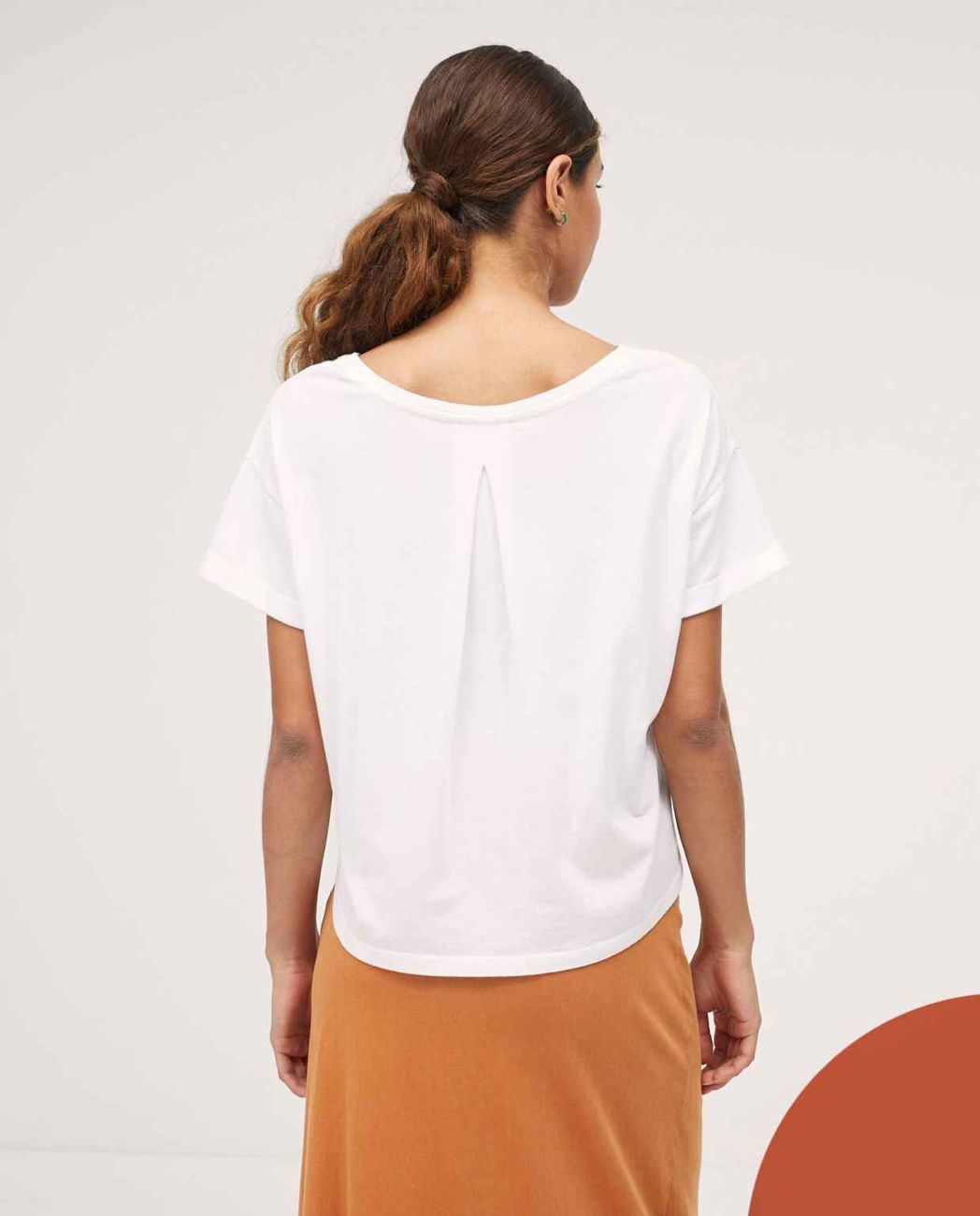Oversized T Shirt With Bateau Neckline White