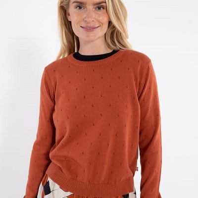 DanepearlyHole Knit Sweater Rust