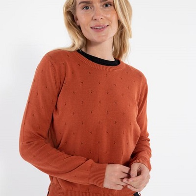 DanepearlyHole Knit Sweater Rust