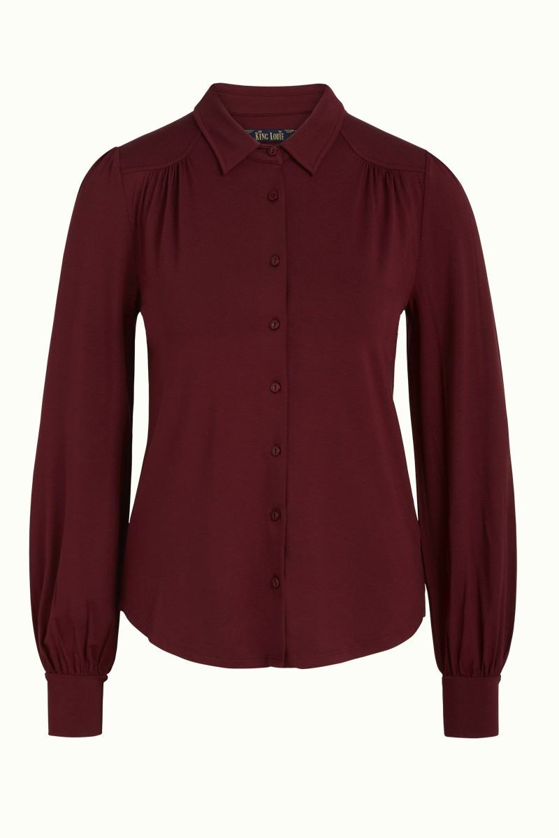 Carina Blouse Ecovere Light Truffle Red