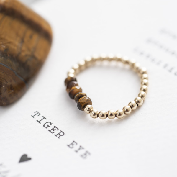 Beauty tiger Eye Gold Ring