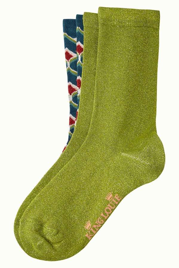 Socks 2 pack Spades Dragonfly Green