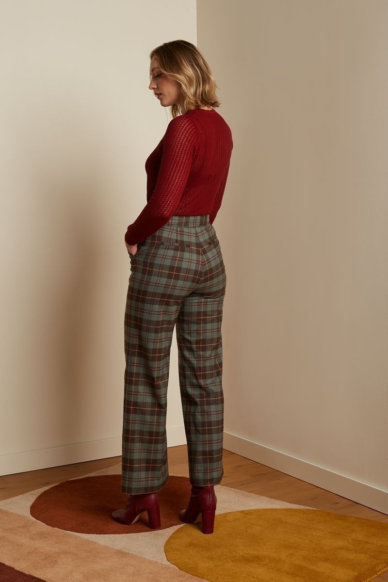 Alba Pants Jones Check Smoke Green