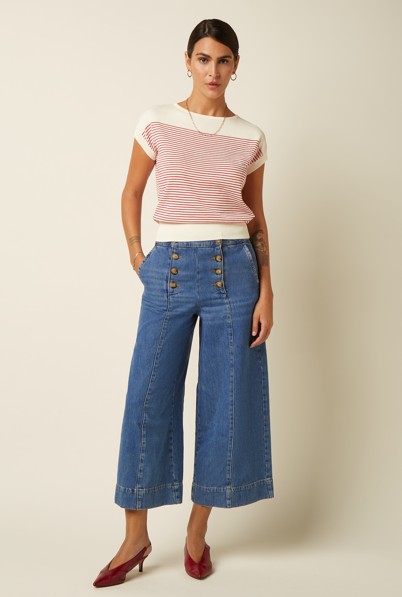 Melody Sailor Culotte Stone Denim Blue Tint