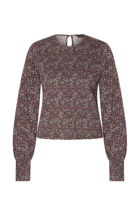 Top Smock Little  Flowers Black