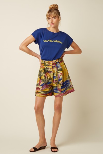 Aria Top Placement Print Mazarine