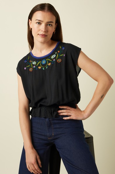 Selly Smock Top The Lane Black