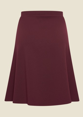 A-Line Skirt Wine Jersey Crepe Burgundy