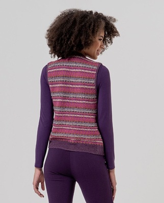 V-Neck Vest With Jacquard Bourdeaux