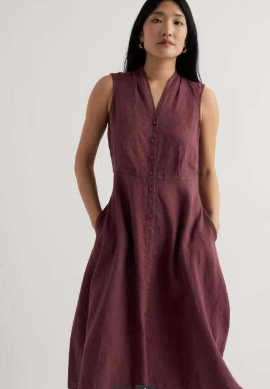 Sleeveless Carved Wood Dress Cacao