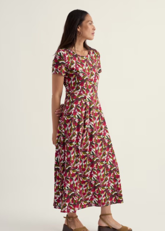 Veronica Dress Abstract Protea Chalk