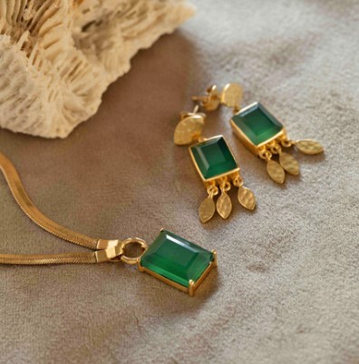 Affectionate Green Onyx Earrings