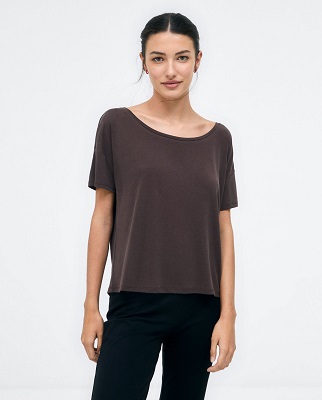 Wide T Shirt Brown