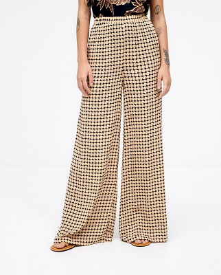 Wide And Long Trousers Beige
