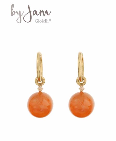 Earrings Round Cognac