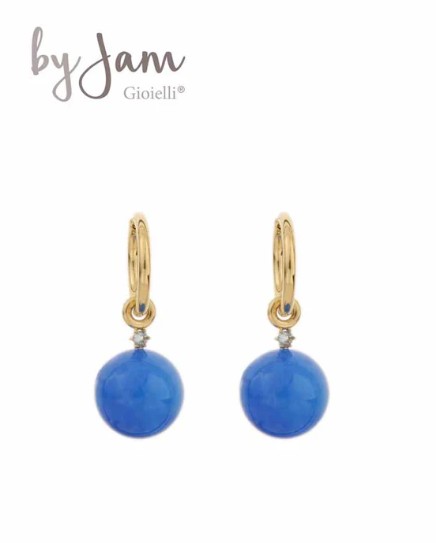 Earrings Round Blue