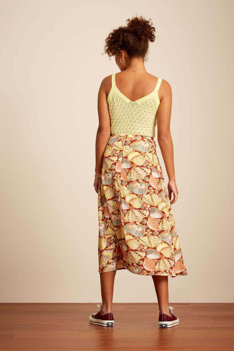 Juno Midi Skirt Neptune Cognac Orange