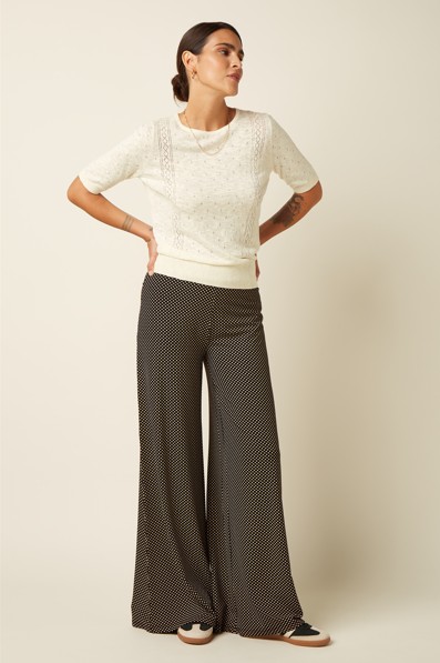 Border Palazzo Pants Piper Black