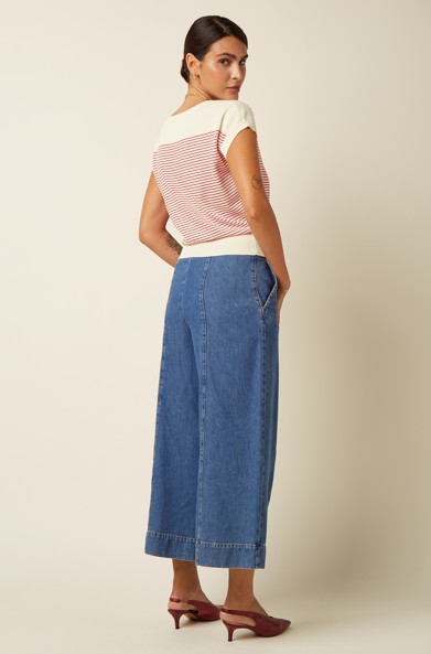 Melody Sailor Culotte Stone Denim Blue Tint