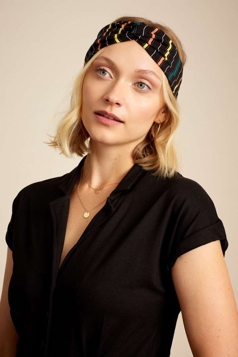 Twist Hairband Oleo Stripe Black