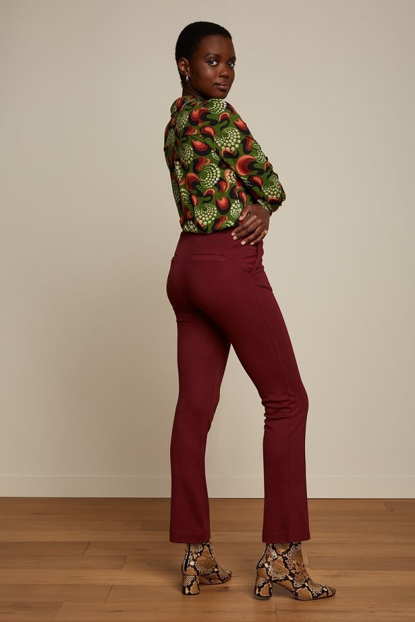 Luz Pintuck Pants Milano Uni Brick Red