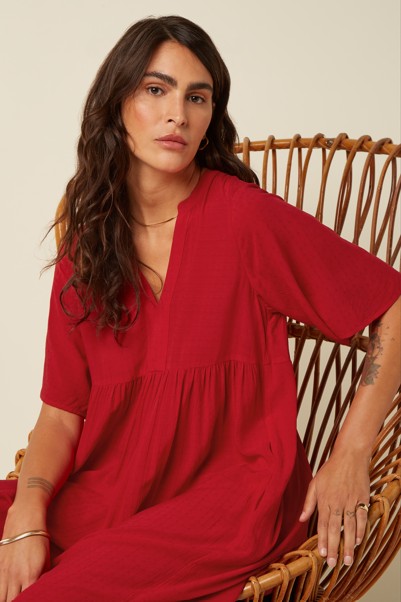 Ivana Dress Tortoise Chili Red