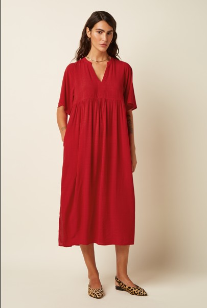 Ivana Dress Tortoise Chili Red