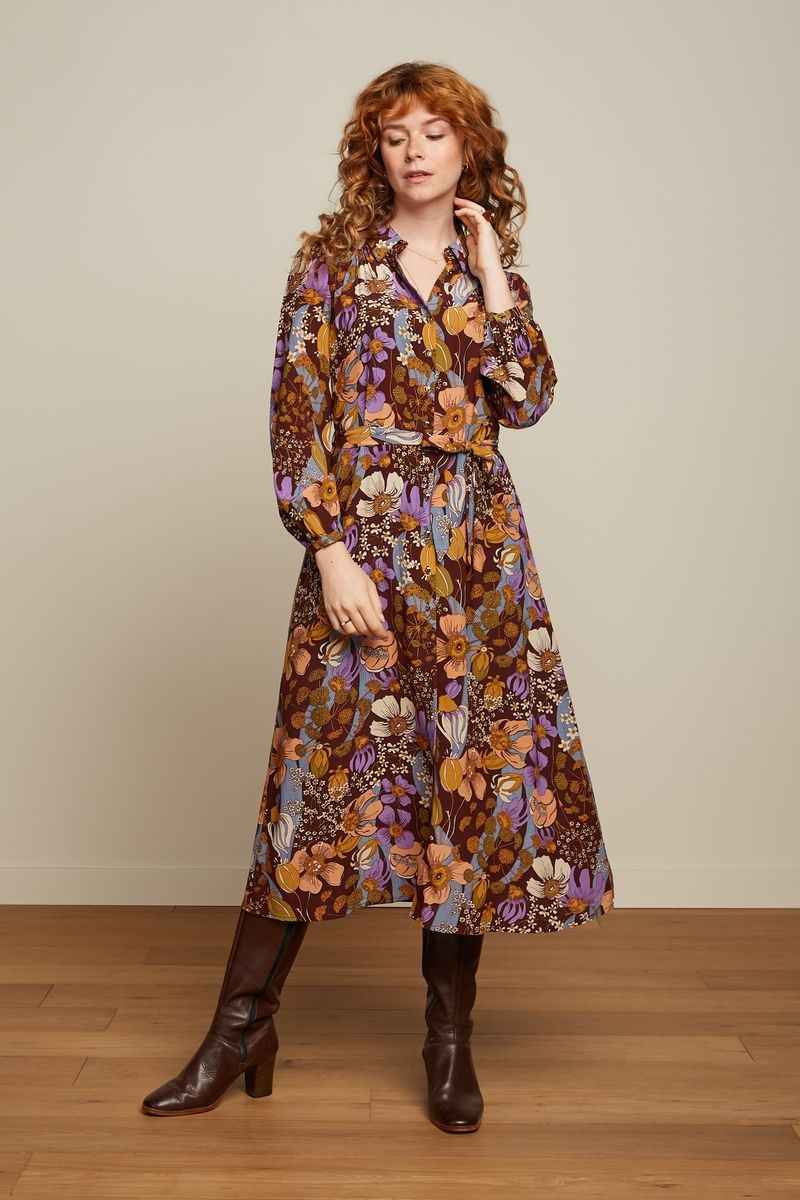 Carina Dress Nifty Rum Brown