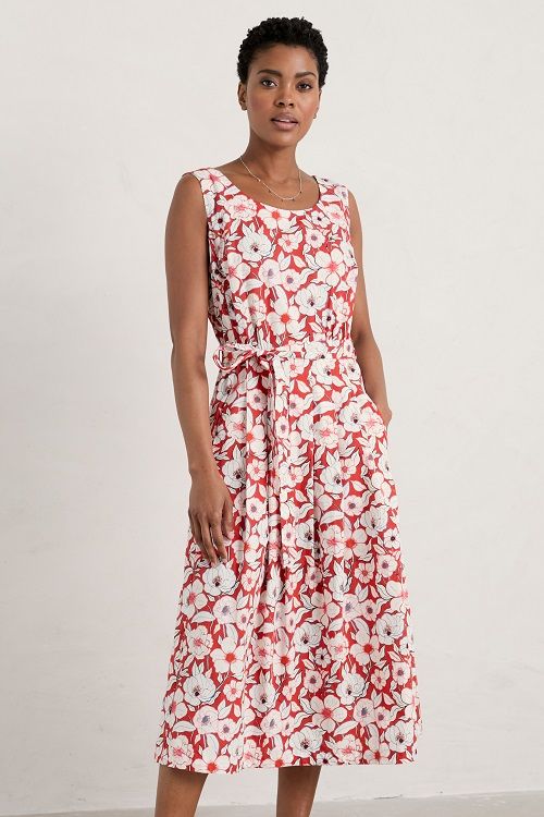 Belle Dress Bold Camellia Brick