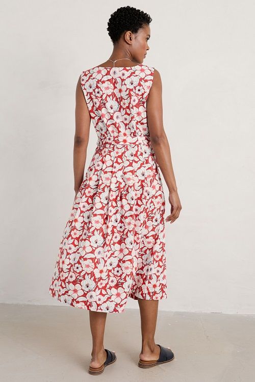 Belle Dress Bold Camellia Brick