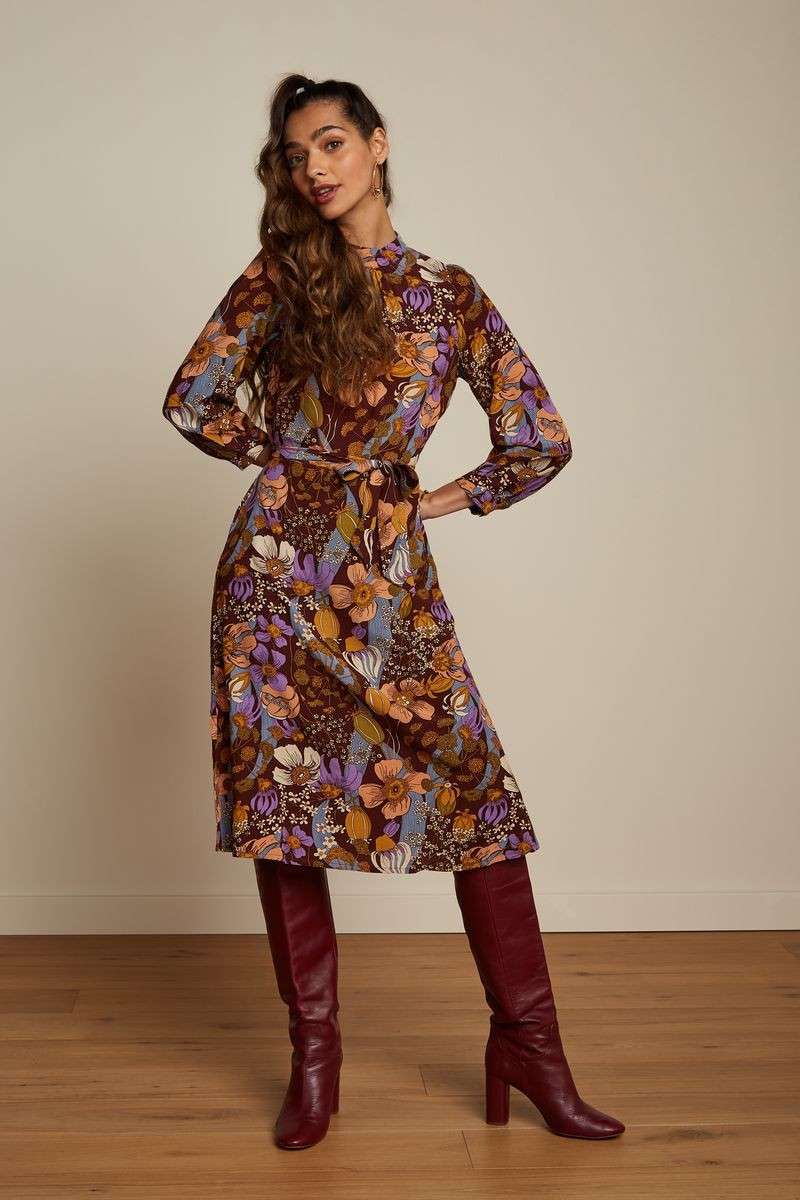 Phoebe Dress Nifty Rum Brown