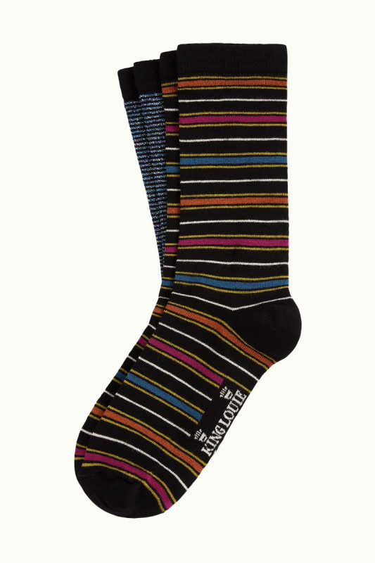Socks 2 pack Oleo Stripe Black