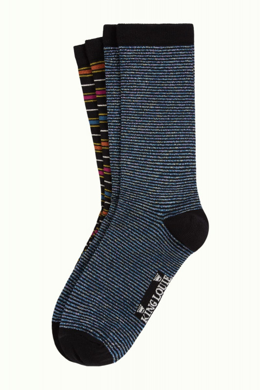 Socks 2 pack Oleo Stripe Black