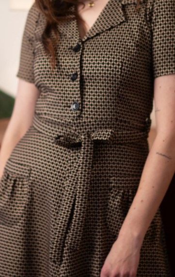 Revers Dress Midi Safiya Zwart