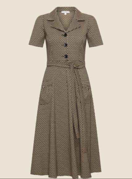 Revers Dress Midi Safiya Zwart