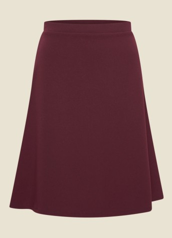 A-Line Skirt Wine Jersey Crepe Burgundy