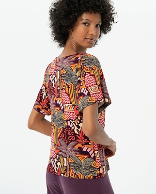 Wide T Shirt With Flared Short Sleeves Multi