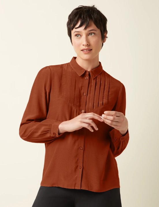 Karen Blouse Sista Sandelwood Brown