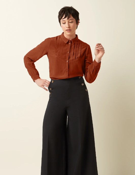 Karen Blouse Sista Sandelwood Brown