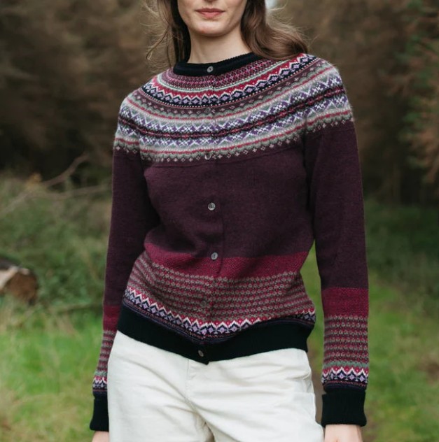 Alpine Short Cardigan Tyrian