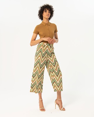 Wide Trousers Above The Ankle Green