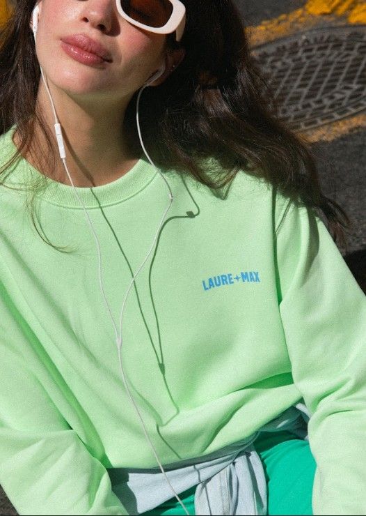 Sweater Nir Vert Pomme