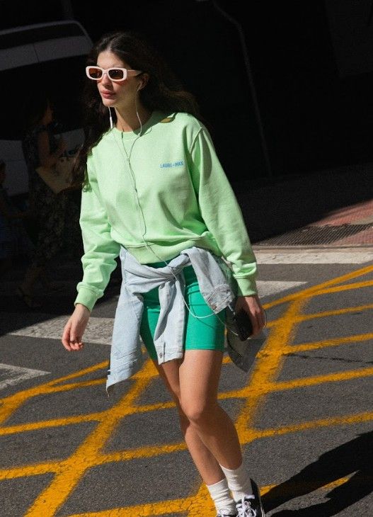 Sweater Nir Vert Pomme