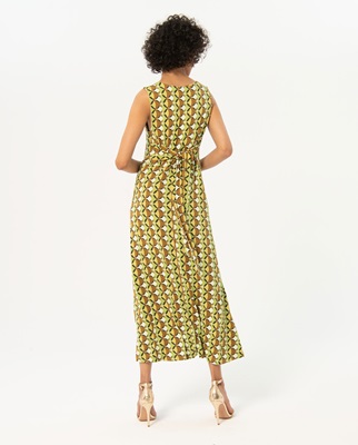 Sleeveless Long Knotted Dress Green