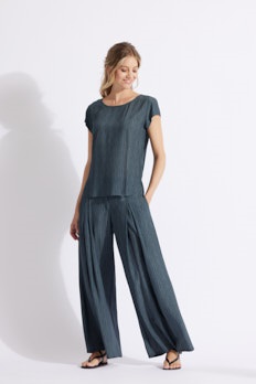 Quisui Hose Blau Strickpunkt