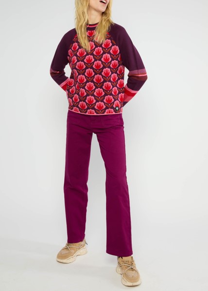 Gebreide Trui Cold Day Warm Heart Hot Wave Flower