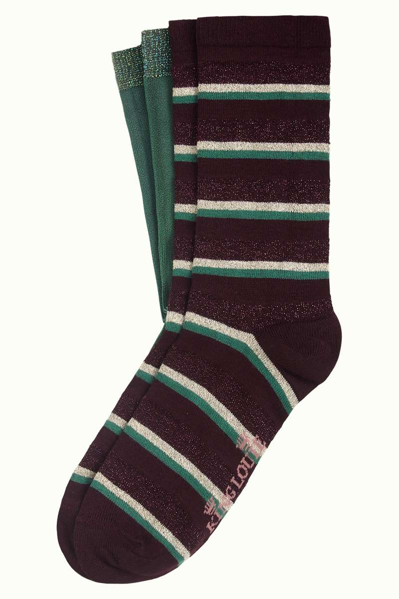 Socks Dashi Stripe Grape Red